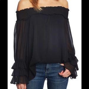 CeCe Off the Shoulder Ruffle Cuff Blouse